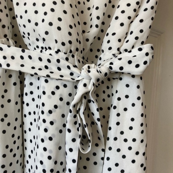 Sienna Sky Polka Dot High Low Wrap Dress lightweight classic retro tie waist M - Picture 4 of 13